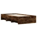 Cadre de lit sans matelas chêne fumé 90x190cm bois d'ingénierie