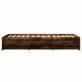 Cadre de lit sans matelas chêne fumé 90x190cm bois d'ingénierie