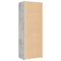 Buffet haut gris béton 70x41x185 cm bois d'ingénierie
