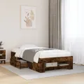 Cadre de lit sans matelas chêne fumé 100x200 cm bois ingénierie