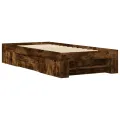 Cadre de lit sans matelas chêne fumé 100x200 cm bois ingénierie
