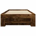 Cadre de lit sans matelas chêne fumé 100x200 cm bois ingénierie