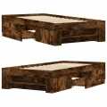 Cadre de lit sans matelas chêne fumé 100x200 cm bois ingénierie