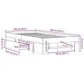 Cadre de lit sans matelas chêne fumé 100x200 cm bois ingénierie