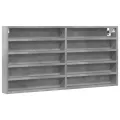 Armoire à vitrine gris béton 100x8,5x50 cm bois d'ingénierie