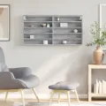 Armoire à vitrine gris béton 100x8,5x50 cm bois d'ingénierie