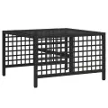 Salon de jardin d'angle 3 pcs avec coussins noir résine tressée