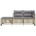 Salon de jardin d'angle avec coussins 3pcs mélange beige rotin
