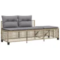 Salon de jardin d'angle avec coussins 3pcs mélange beige rotin