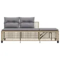 Salon de jardin d'angle avec coussins 3pcs mélange beige rotin