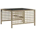 Salon de jardin d'angle avec coussins 3pcs mélange beige rotin