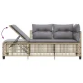 Salon de jardin d'angle avec coussins 3pcs mélange beige rotin