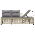 Salon de jardin d'angle avec coussins 3pcs mélange beige rotin