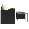 Salon de jardin 3 pcs avec coussins noir résine tressée