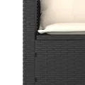 Salon de jardin 3 pcs avec coussins noir résine tressée