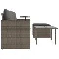 Salon de jardin avec coussins 3 pcs gris résine tressée