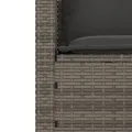 Salon de jardin avec coussins 3 pcs gris résine tressée