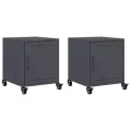 Tables de chevet 2 pcs anthracite 36x39x43,5 cm acier