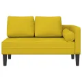 Chaise longue avec coussins jaune velours