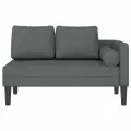 Chaise longue avec coussins gris foncé tissu