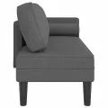 Chaise longue avec coussins gris foncé tissu