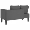 Chaise longue avec coussins gris foncé tissu