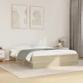 Cadre de lit sans matelas chêne sonoma 160x200 cm
