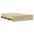 Cadre de lit sans matelas chêne sonoma 160x200 cm