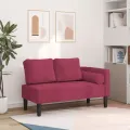 Chaise longue avec coussins rouge bordeaux velours