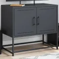 Meuble TV anthracite 68,5x39x60,5 cm acier