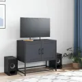 Meuble TV anthracite 68,5x39x60,5 cm acier