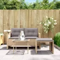 Salon de jardin avec coussins 3 pcs beige résine tressée