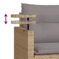 Salon de jardin avec coussins 3 pcs beige résine tressée