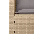 Salon de jardin avec coussins 3 pcs beige résine tressée