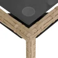 Salon de jardin avec coussins 3 pcs beige résine tressée