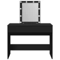 Coiffeuse avec LED noir 100x40x130 cm