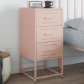 Table de chevet rose 36x39x78 cm acier