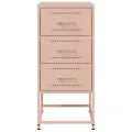 Table de chevet rose 36x39x78 cm acier