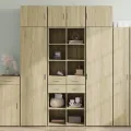 Buffet haut chêne sonoma 70x42,5x185 cm bois d'ingénierie