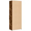 Buffet haut chêne fumé 70x42,5x185 cm bois d'ingénierie