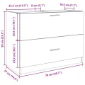 Armoire d'évier gris béton 78x37x59 cm Bois d'ingénierie