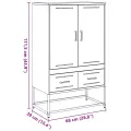 Buffet haut vert olive 68x39 x111,5 cm acier