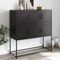 Buffet noir 100,5x39x107 cm acier