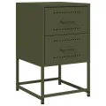 Table de chevet vert olive 36x39x60,5 cm acier