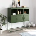 Buffet vert olive 100,5x39x107 cm acier