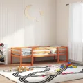 Cadre de lit pour enfants sans matelas cire marron 90x200 cm