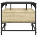 Table basse et dessus en verre chêne sonoma 98,5x50x45 cm acier