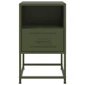 Tables de chevet 2 pcs vert olive 36x39x60,5 cm acier