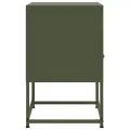 Tables de chevet 2 pcs vert olive 36x39x60,5 cm acier