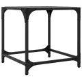 Table basse avec dessus en verre noir 40x40x40 cm acier